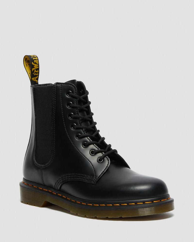 Dr Martens 1460 Harper Smooth Læder Snørestøvler Dame Sort | DK 166EBC